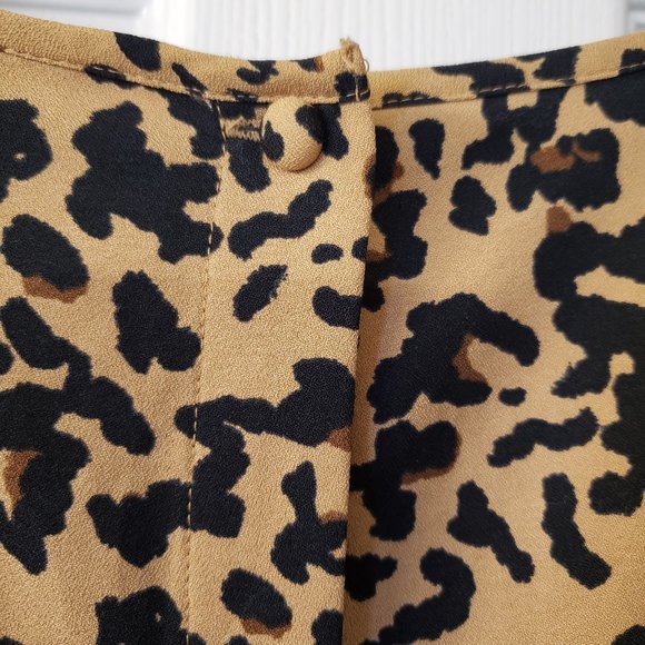 EUC Ava & Viv Leopard Button-back Blouse, 3X - Picture 5 of 5